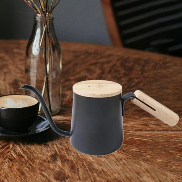 ポアオーバーコーヒーケトル 250ml 小型グースネックケトル 家庭用 キッチン ピクニック用 ブラック