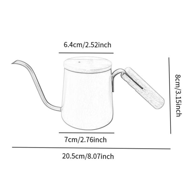 ポアオーバーコーヒーケトル 250ml 小型グースネックケトル 家庭用 キッチン ピクニック用 ブラック