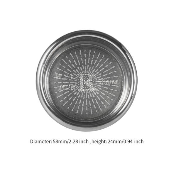 58mm コーヒー ポルタフィルター バスケット 交換用 家庭用エスプレッソマシン用 24g
