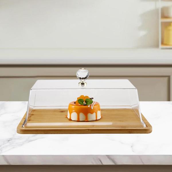 ケーキスタンド ガラスカバー付き デザート収納 デザートショップ ホテル クッキー M