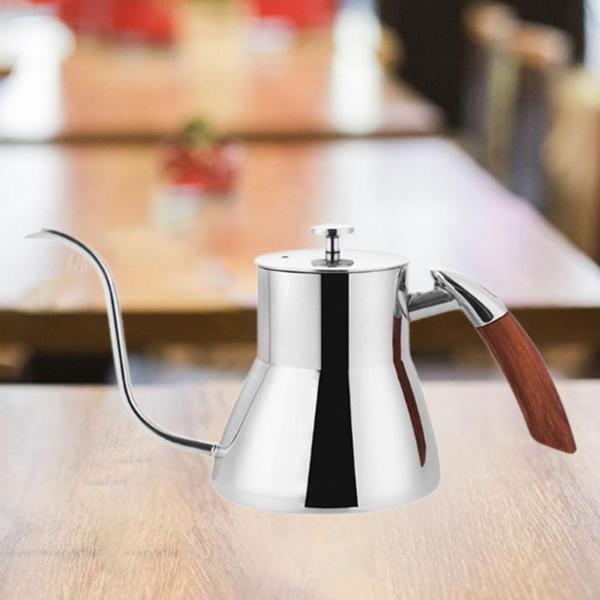 注ぎ口付きケトルコーヒーティーポットロンググースネック注ぎ口、800ml、ドリップコーヒーケトルキャンプコーヒーポット沸騰水用ホームギフト