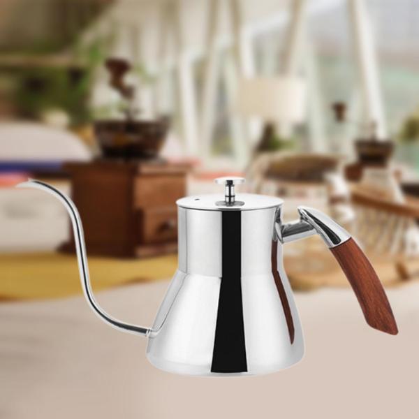 注ぎ口付きケトルコーヒーティーポットロンググースネック注ぎ口、800ml、ドリップコーヒーケトルキャンプコーヒーポット沸騰水用ホームギフト