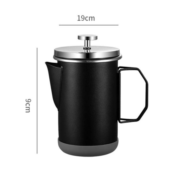 フレンチプレスコーヒーポット 1000ml フィルター付き キッチン コーヒー バー キャンプ用 ブラック