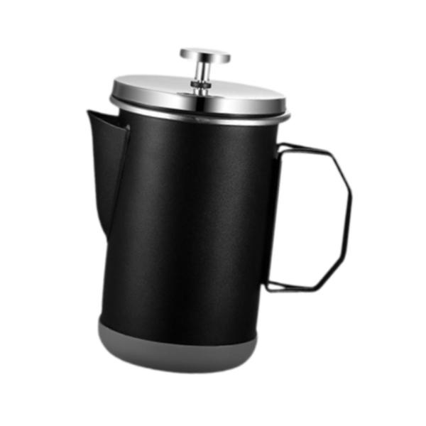 フレンチプレスコーヒーポット 1000ml フィルター付き キッチン コーヒー バー キャンプ用 ブラック
