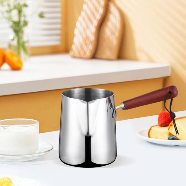 トルココーヒーポット スケール付き ティーケトル ミルクウォーマーポット バー カフェ オフィス用 350ML