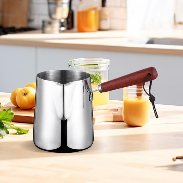 トルココーヒーポット スケール付き ティーケトル ミルクウォーマーポット バー カフェ オフィス用 600ML