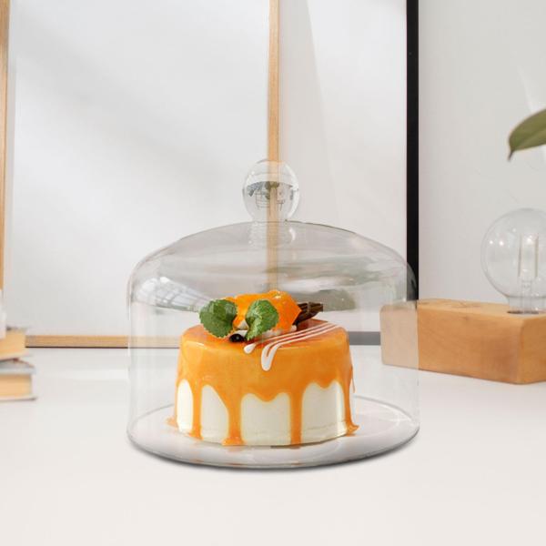 クリアケーキドームカバー 装飾ケーキカバー蓋 ウェディングケーキプレートパーティー用 S