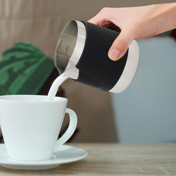 ハンドルレスミルクピッチャー エスプレッソスチーミングピッチャー バー コーヒーショップ オフィス用 350ml