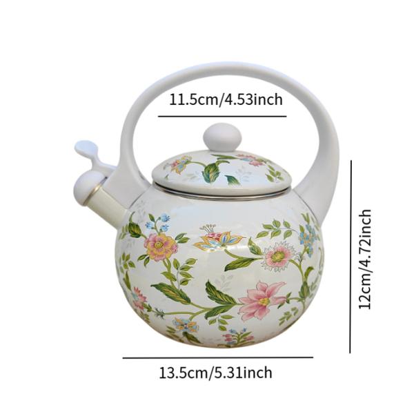 エナメルティーケトル 蓋付き ジュースジャー 快適なグリップ 2.2L 笛吹きケトル 家庭用 オフィス ビール コーヒー 冷水用