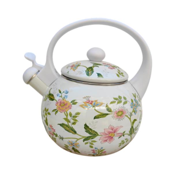 エナメルティーケトル 蓋付き ジュースジャー 快適なグリップ 2.2L 笛吹きケトル 家庭用 オフィス ビール コーヒー 冷水用