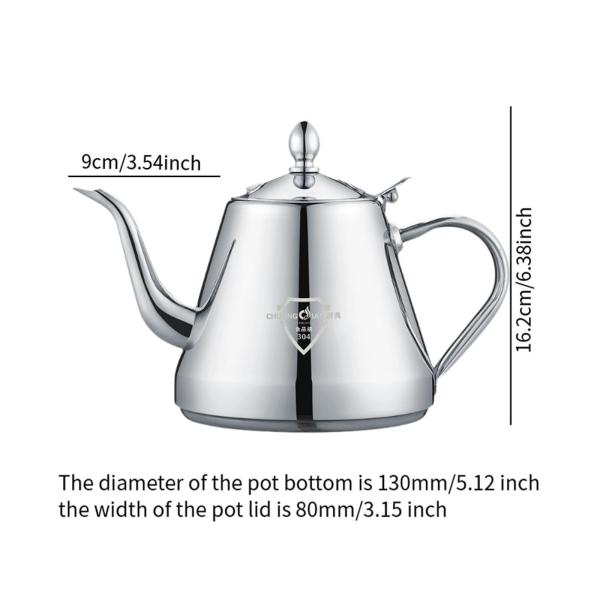 ステンレススチール製ティーポット コンロ用ティーポット グースネッククッカー対応 コンロ用ティーケトル アウトドアキャンプ用電磁調理器用