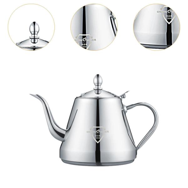 ステンレススチール製ティーポット コンロ用ティーポット グースネッククッカー対応 コンロ用ティーケトル アウトドアキャンプ用電磁調理器用