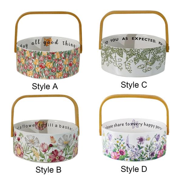 セラミックスの花柄フルーツバスケット レトロ ダイニングルームテーブルセンターピース キッチンチューリップ