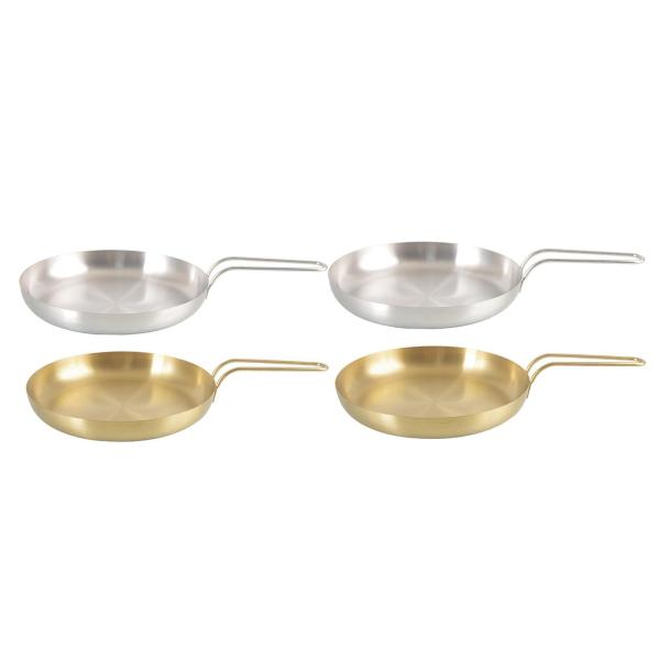 ノンスティックフライパン ラウンドフライパン フラットボトム バーベキュー食器 グリルプレート S 銀色ハンドル付き