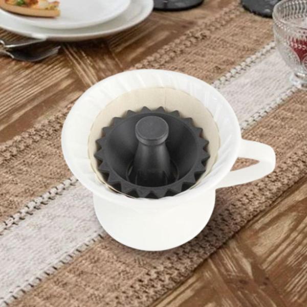 コーヒーフィルタープレスコーン、コーヒーフィルターシェイプリテーナー、プロフェッショナルコーヒーアクセサリーポータブル再利用可能な折り紙フィルターカッ