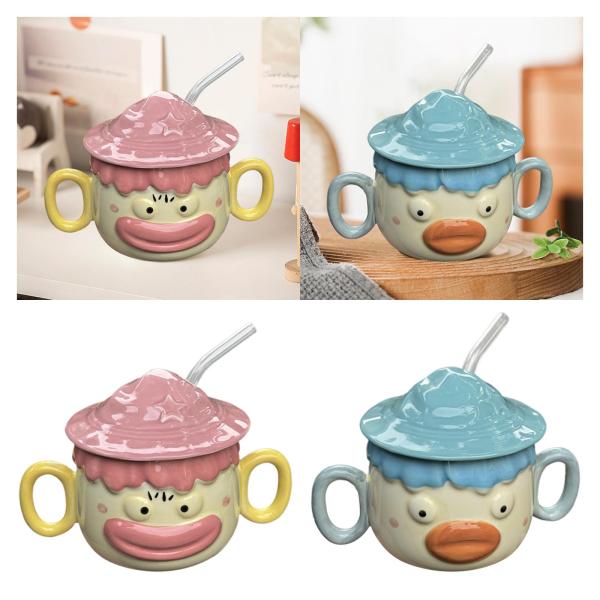 漫画セラミックマグカップ ノベルティコーヒーカップ 飲み物 カプチーノ ホリデーギフト ピンク