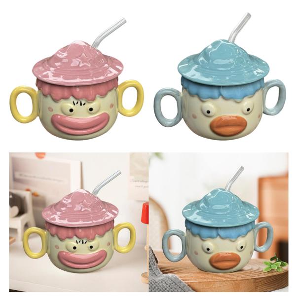 漫画セラミックマグカップ ノベルティコーヒーカップ 飲み物 カプチーノ ホリデーギフト ピンク