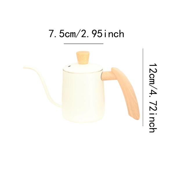 ドリップコーヒーケトル ティーポット グースネックケトル コーヒーショップ バー キャンプ用 350ML ホワイト