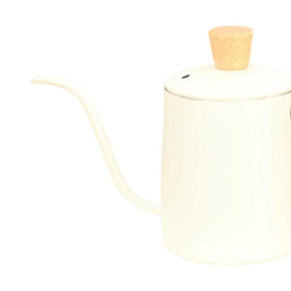 ドリップコーヒーケトル ティーポット グースネックケトル コーヒーショップ バー キャンプ用 350ML ホワイト
