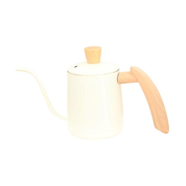 ドリップコーヒーケトル ティーポット グースネックケトル コーヒーショップ バー キャンプ用 350ML ホワイト