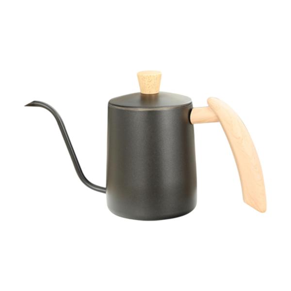 ドリップコーヒーケトル ティーポット グースネックケトル コーヒーショップ バー キャンプ用 350ML ブラック