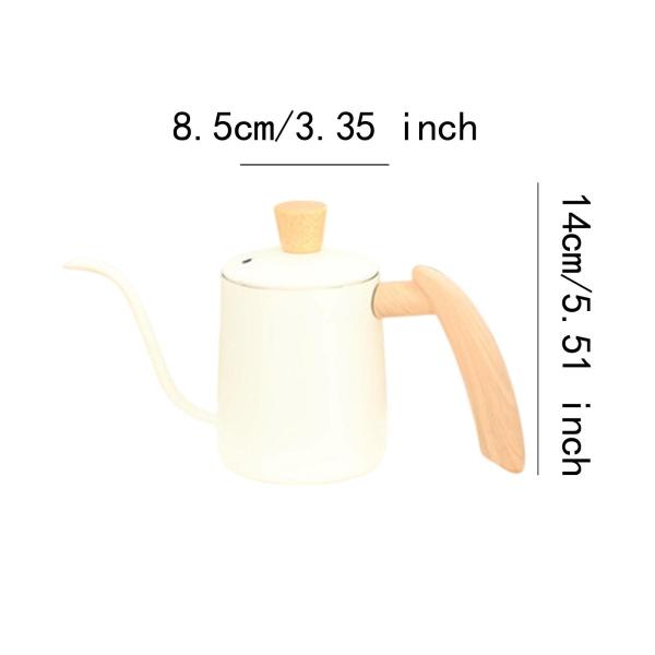 ドリップコーヒーケトル ティーポット グースネックケトル コーヒーショップ バー キャンプ用 600ML ホワイト