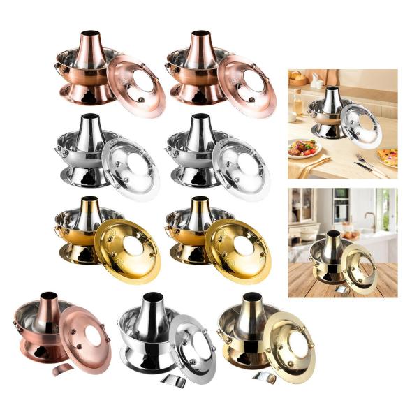 中国銅チェーフィングディッシュ スープポット パーティービュッフェ用調理鍋 家庭用バイオレット 30CM