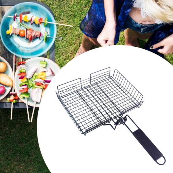 BBQグリルバスケットメッシュバスケット軽量ポータブルアウトドアクッキングツールグリルアクセサリーバーベキューツールピクニック誕生日パーティー用