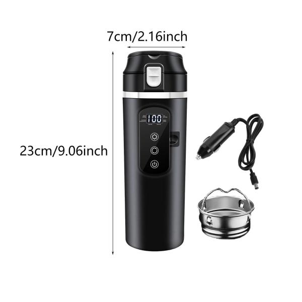 12V 24V 車のケトルボイラーステンレス鋼ヒーターカップ仕事キャンプ学校黒