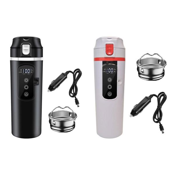 12V 24V 車のケトルボイラーステンレス鋼ヒーターカップ仕事キャンプ学校黒