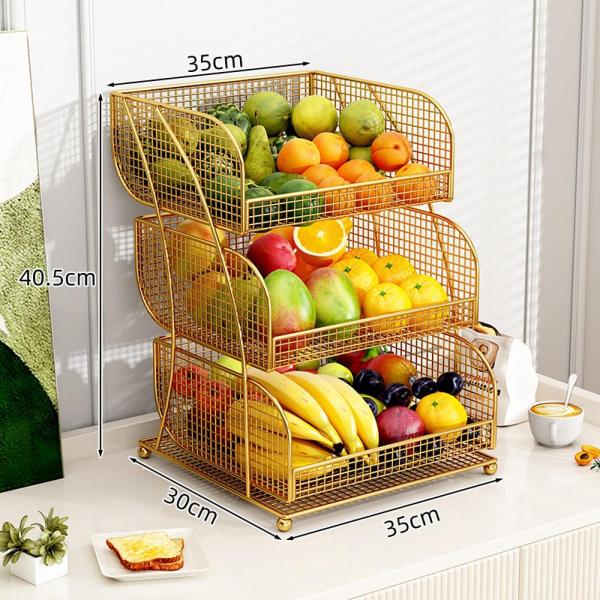 フルーツ収納,3段式フルーツホルダー キッチンカウンタートップ用 - バナナハンガー付き 野菜 果物 食材 収納＆整理 家庭 アパー フルーツバスケット  - キッチンカウンター用 3段フルーツバスケット - 金属製ワイヤーストレージオーガナイザー バナナハンガー付き Whnbuij ... フルーツバスケット | 3段野菜バスケット キッチン用 - バナナハンガー付き 野菜 果物 食材 収納＆整理 家庭 アパート用