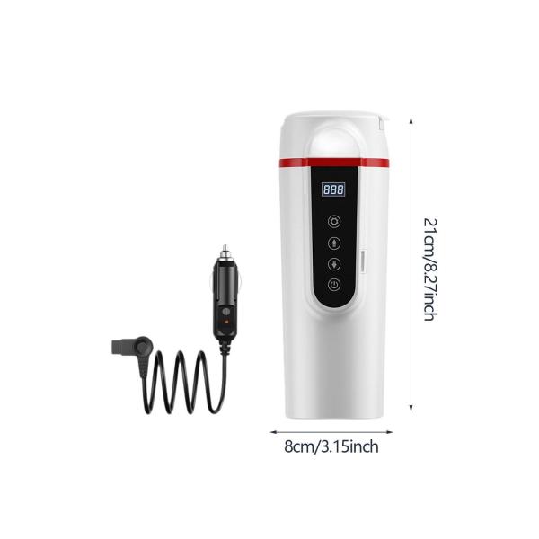 12V 24Vカーケトルボイラーティーブリューイングコーヒーワークホワイト用インテリジェントヒーターカップ