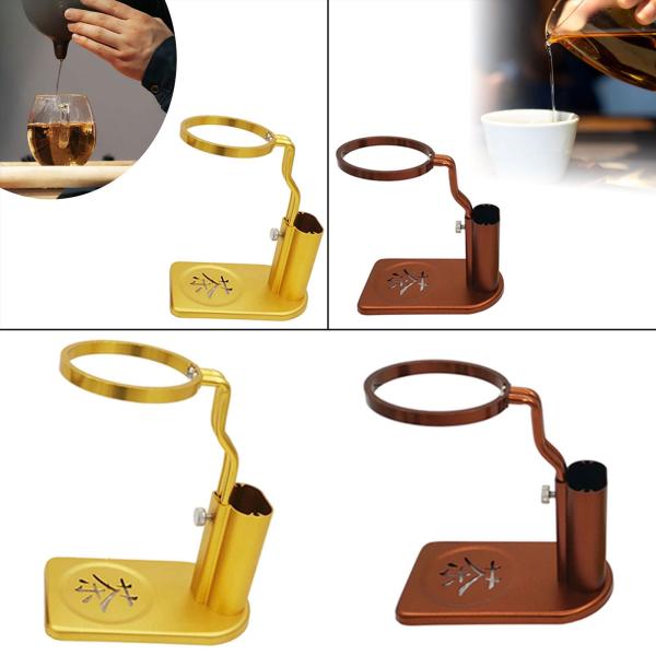 ティーフィルターカップホルダーの高さ調整可能安定コーヒードリッパースタンドゴールド