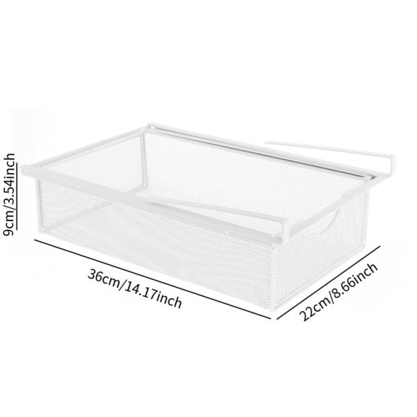 棚下収納オーガナイザー 吊り下げ式引き出しバスケット 寝室 家庭用 ホワイト