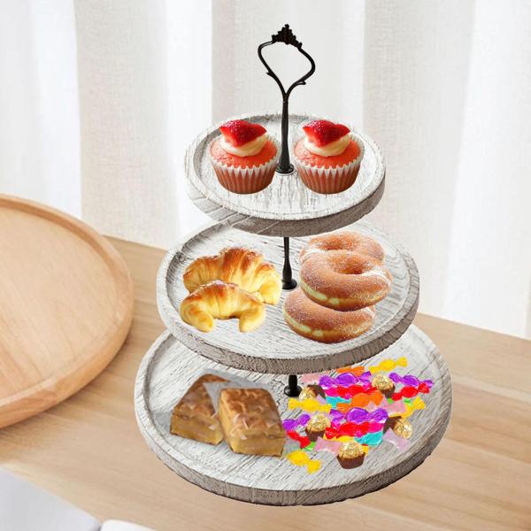 カップケーキスタンド キッチンツール サービングトレイ 商業用 誕生日 お祝い用 古い白