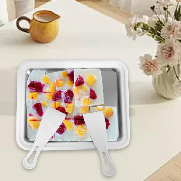 インスタントクリームメーカー 自家製コールドパンプレート シャーベット用 フローズンヨーグルト  ホワイト