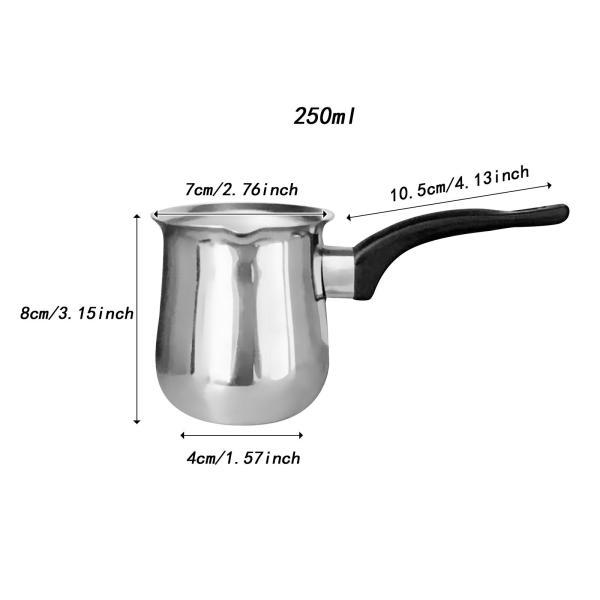 トルコのコーヒーポットミルクウォーミングポットポット耐熱ハンドルモダンコーヒーサーバー , 250 ml