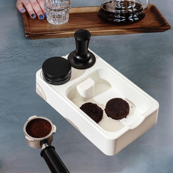 エスプレッソタンピングステーション タンパーステーションベース ワークトップコーヒーバーカウンター用 ホワイト