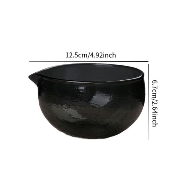 抹茶碗（注ぎ口付き）水出し用・お湯出し用抹茶茶碗（黒）