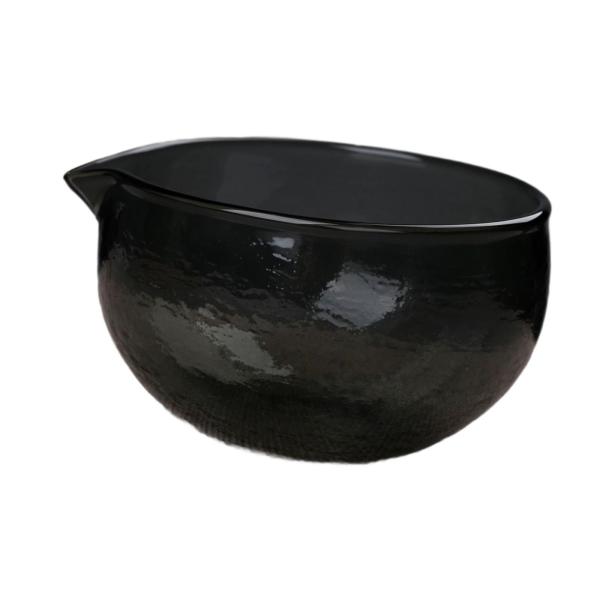 抹茶碗（注ぎ口付き）水出し用・お湯出し用抹茶茶碗（黒）