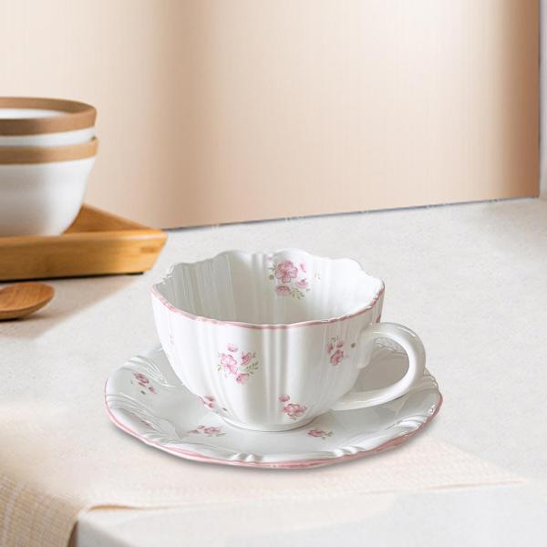 ティーカップとソーサー セラミック スタイリッシュ ユニーク 磁器 ティーカップセット コーヒーマグ 誕生日プレゼント  新築祝い パ