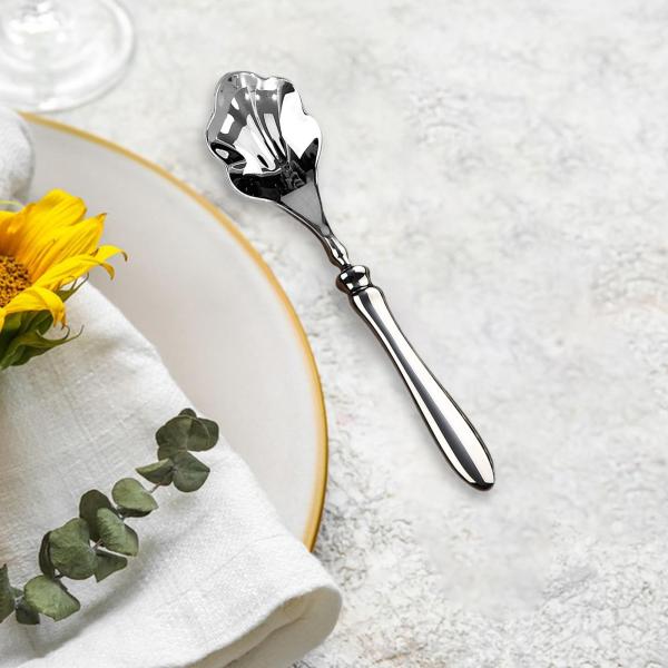 サービングスプーン シェル型 多機能 家庭用 レストラン ファミリーディナー用 シルバー 小