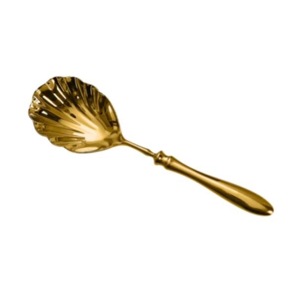 サービングスプーン シェル型 多機能 家庭用 レストラン ファミリーディナー用 ゴールド ラージ