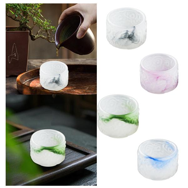 カンフーティーカップ 色付き釉薬 クリエイティブ コンパクト ホームオフィス用 50ml ドリンクウェア グレー