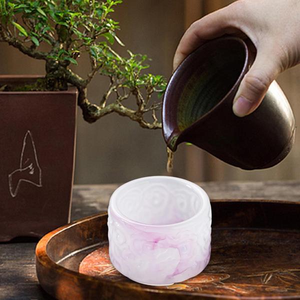 カンフーティーカップ 色付き釉薬 クリエイティブ コンパクト ホームオフィス用 50ml ドリンクウェア ピンク