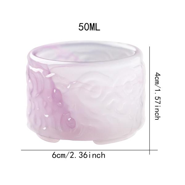 カンフーティーカップ 色付き釉薬 クリエイティブ コンパクト ホームオフィス用 50ml ドリンクウェア ピンク