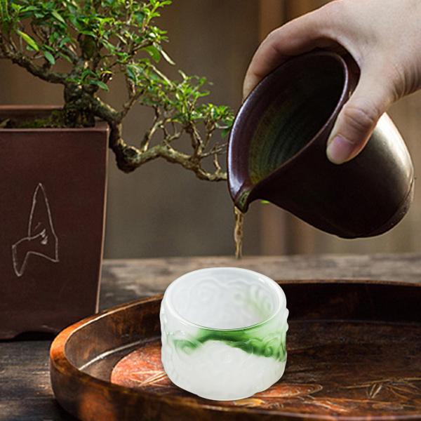 カンフーティーカップ 色付き釉薬 クリエイティブ コンパクト ホームオフィス用 50ml ドリンクウェア グリーン