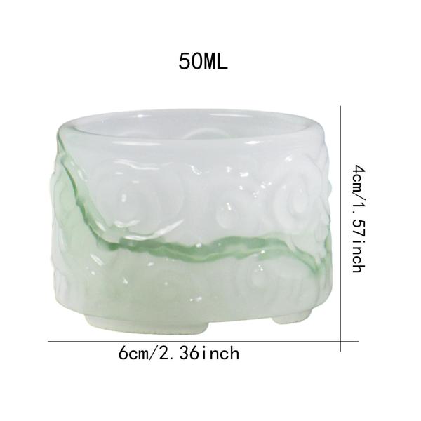 カンフーティーカップ 色付き釉薬 クリエイティブ コンパクト ホームオフィス用 50ml ドリンクウェア グリーン