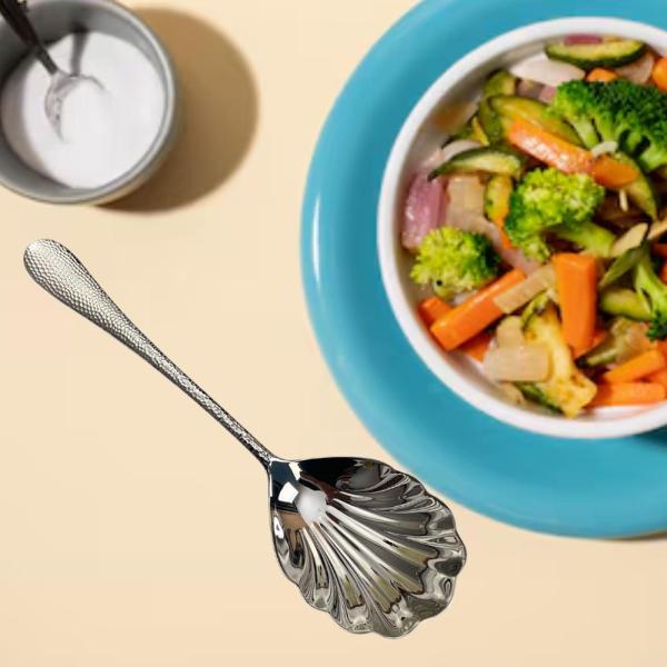 ビュッフェ 宴会 サービングスプーン フラットウェア シェル型 お手入れ簡単 ステンレススチール製サーブウェア 家庭用 レストラン ファミリーディナー