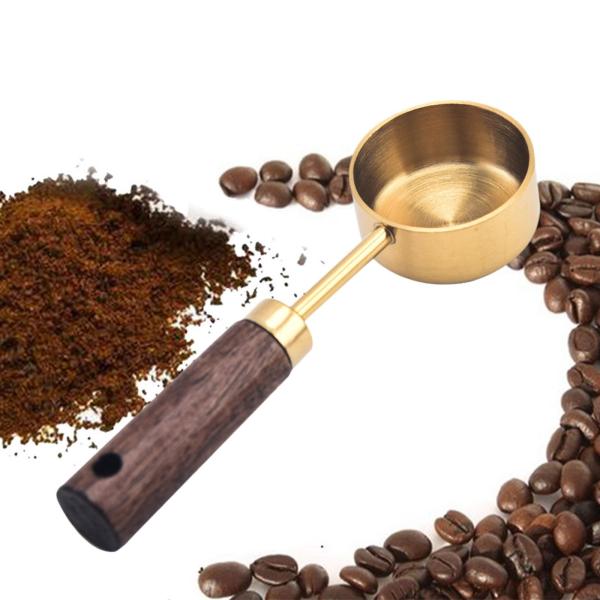 コーヒーメジャースクープ 多用途軽量ベーキングツール お茶をすくうのに最適 カフェゴールド